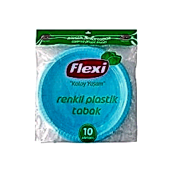 Flexi Renkli Plastik Tabak (10'lu)