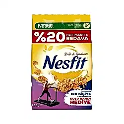 Nestlé Nesfit Ballı Bademli Vitaminli ve Mineralli Tam Tahıl ve Pirinç Gevreği (400 g)