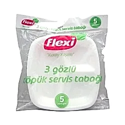 Flexi 3 Gözlü Köpük Tabak (5'li)