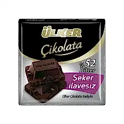 Ülker Kare %52 Bitter Çikolata Şekersiz (60 g)