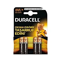 Duracell Alkalin AAA İnce Kalem Pil (4'lü)